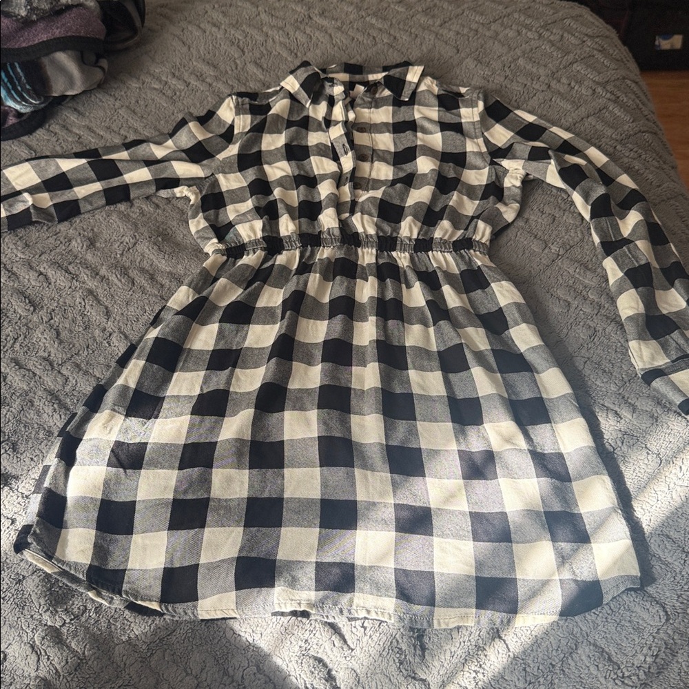 SO Black and White Plaid Dress